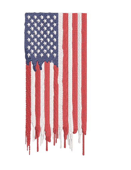 Distressed American Flag Embroidery Design
