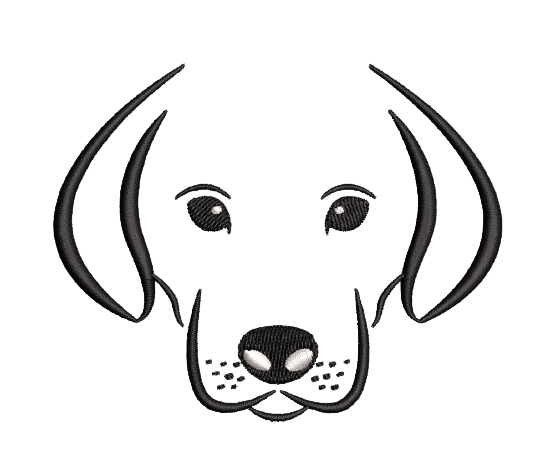 free dog face machine embroidery design pes jef dst 4x4