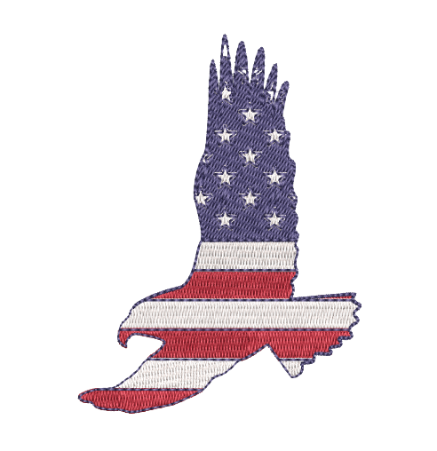 Eagle American Flag Embroidery Design