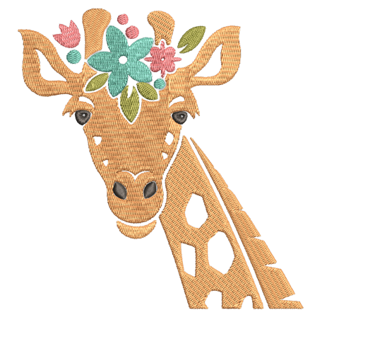 free giraffe machine embroidery design pes jef dst