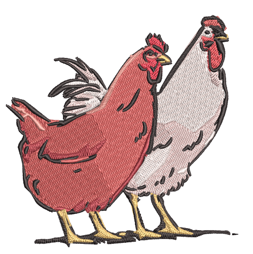free chickens machine embroidery design pes jef dst