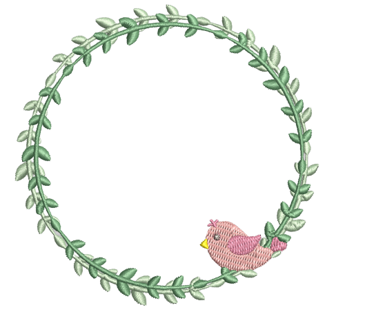 free floral bird frame machine embroidery design pes jef dst